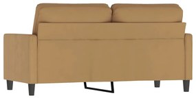 Sofá de 2 lugares veludo 140 cm castanho
