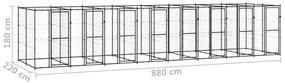 Canil de exterior 19,36 m² aço