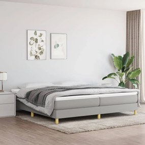 Estrutura de cama com molas 200x200 cm tecido cinza-claro