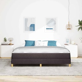 Cama Box Castanho 180 x 200 cm Tecido, Madeira de Engenharia