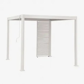 Pérgola Bioclimática De Alumínio Com Lâminas E Painel Druvia Gardénia Branco & Pérgula De 3x3 M Com 1 Painel De 90,5 Cm - Sklum