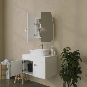 Armário de Casa de Banho Quartz – Branco – 12x45x50 cm