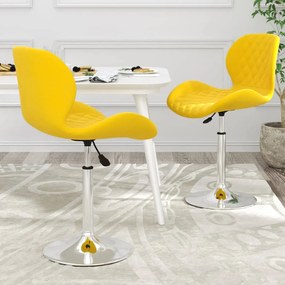 vidaXL Cadeiras de jantar giratórias 2 pcs veludo amarelo mostarda