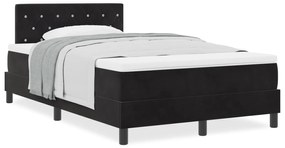 Cama Box Spring vidaXL com Colchão Preto 120x200 cm Veludo
