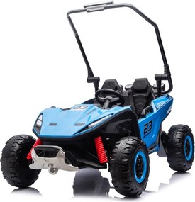 Buggy elétrico para Crianças 24V, 4x200W, 2 lugares TURBO 23, Rodas Espuma EVA, Assento Couro ecológico Azul