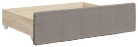 Sofá-cama c/ gavetão/gavetas 80x200 cm tecido cinza-acastanhado