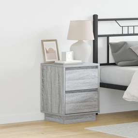vidaXL Armários de Cabeceira com Luzes LED 2 pcs Cinza Sonoma 39x34.5x50 cm