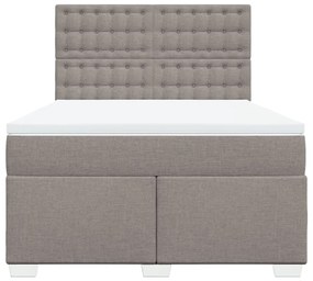 Cama com molas/colchão 140x200 cm tecido castanho-acinzentado