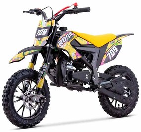 MINI MOTO PARA CRIANÇAS MiniCross Roan 709 gasolina 49cc 4.5CV 2024 AMARELA