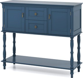 Mesa Consola de Estilo Vintage, 100 x 36 x 86,5 cm, Amplo Espaço de Arrumação, Azul
