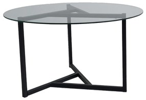 Mesa de Café Trio Sehpa - Transparente e Preta - 75x42x75 cm