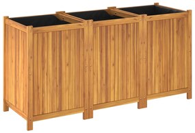 Vaso/floreira de jardim com forro 150x50x75 cm acácia maciça