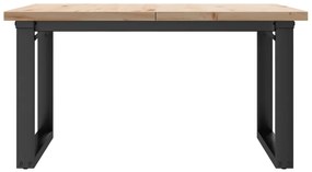 Mesa de centro estrutura em O 90x90x45,5 cm pinho/aço