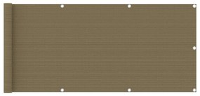 vidaXL Tela varanda PEAD 75x400 cm cinzento-acastanhado