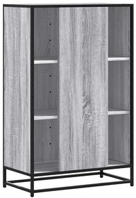 Armário alto 68x35x106,5 cm madeira e metal cinza sonoma