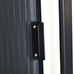 Outsunny Abrigo de Jardim 150x130x186 cm Abrigo de Exterior de Aço Galvanizado com Porta Corredeira e Ventilações para Armazenamento de Ferramentas Cinza