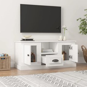 Móvel de TV 100x35,5x45 cm derivados madeira branco brilhante