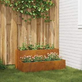 vidaXL Jardineira 2 Níveis 100x60x45 cm Aço Envelhecido