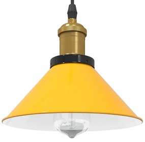 Candeeiro suspenso regulável altura E27 amarelo brilhante Ø22cm