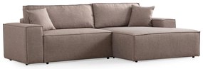 Sofá-Cama de Canto Pırlo – Castanho – 260x78x170 cm