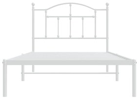 Estrutura de cama com cabeceira 100x190 cm metal branco