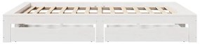 Cama sem colchão 140x190 cm madeira de pinho maciça branco