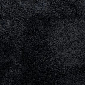 Tapete de pelo curto OVIEDO Ø 160 cm preto
