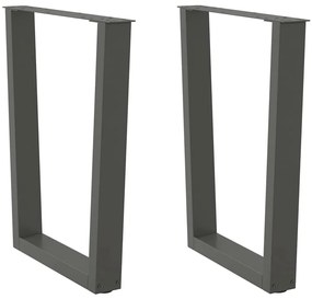 Pés para mesa de jantar em V, 2 peças, antracite, 70x(72-73,3) cm, aço