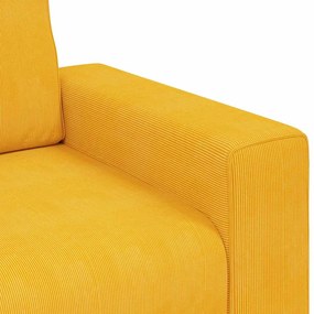 Poltrona 60 cm tecido corduroy amarelo-claro
