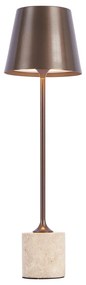Candeeiro de mesa moderno bronze escuro 37cm incl. LED regulável IP54 recarregável - Topi Moderno