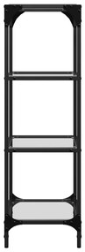 Unidade prateleiras c/ tampo vidro transparente 40x30x95 cm aço