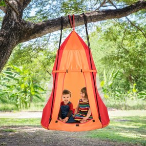 Baloiço crianças Nest com tenda Ø 100cm Arvores ou para Baloiço  Altura ajustável Carga até 150 kg para interior exterior Jardim Laranja