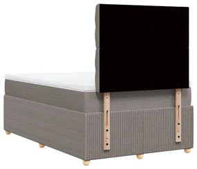 Cama boxspring c/ colchão 120x190cm tecido castanho-acinzentado