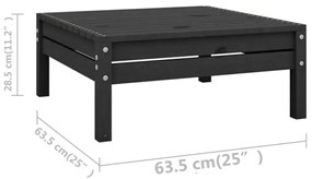 10 pcs conjunto lounge de jardim pinho maciço preto