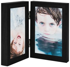 vidaXL Moldura com duas dobras 2x(21x29,7 cm) preto