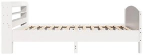 Cama sem colchão 100x200 cm madeira de pinho maciça branco
