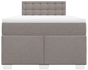 Cama boxspring c/ colchão 120x190cm tecido castanho-acinzentado