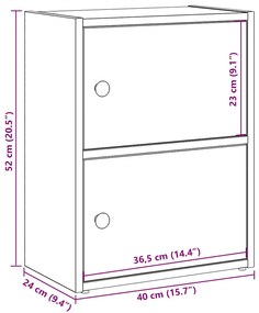 Estante 40x24x52 cm derivados de madeira cinzento sonoma