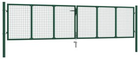 Portão de jardim em rede 390x100 cm aço verde