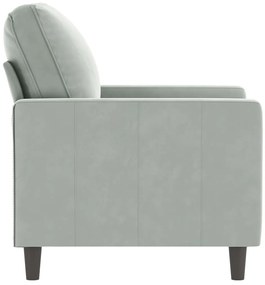 Poltrona 60 cm veludo cinzento-claro