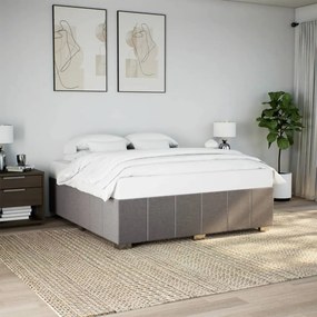 Cama sem colchão 180x200 cm tecido castanho-acinzentado