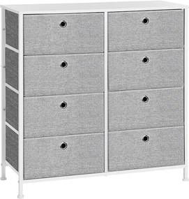 Organizador com 8 gavetas para closet e quarto | SONGMICS | 80 x 30 x 81.5 cm | cinzento claro | LTS24W.