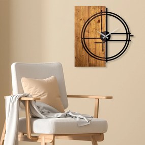 Relógio de Parede Decorativo Mas-038 – Noz Claro e Preto – 56 x 3 x 58