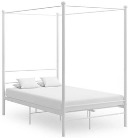 Estrutura de cama com dossel 140x200 cm metal branco