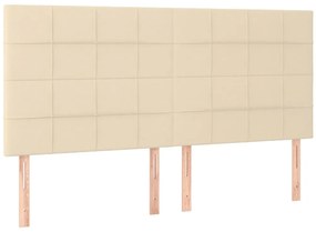Cabeceira cama c/ LED tecido 200x5x118/128 cm crème