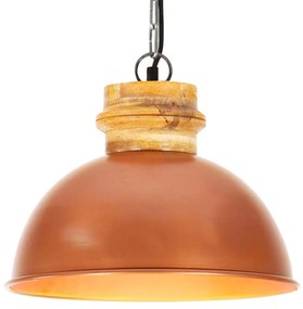 vidaXL Candeeiro de teto industrial redondo 32 cm E27 mangueira cobre