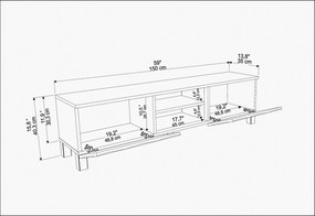 Móvel TV Lukas – Branco – 150 cm x 35 cm x 40,3 cm