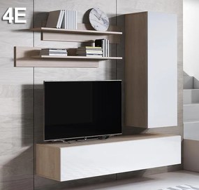Conjunto de Móveis de Sala Rebordosa – 1,6 m – Modular em Sonoma e Bra