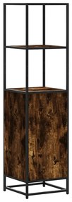 Armário alto 35,5x35x139 cm madeira e metal carvalho fumado