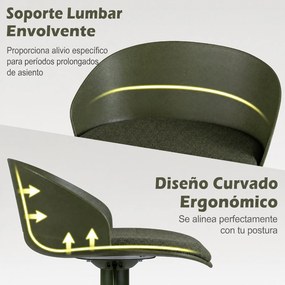 Conjunto de 2 Bancos de Bar Giratórios, 42 x 42 x 75-96,5 cm, Altura Regulável, Verde